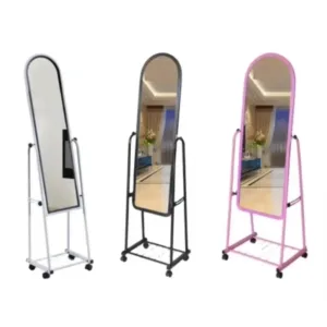 Dressing Mirror With Wheels And Storage Rack
