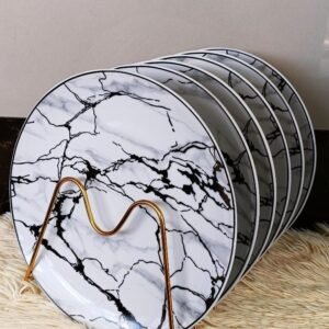 10 inch marble ceramic dinner plates.