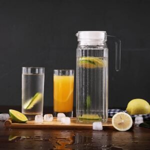 1L glass jug with highball glasses